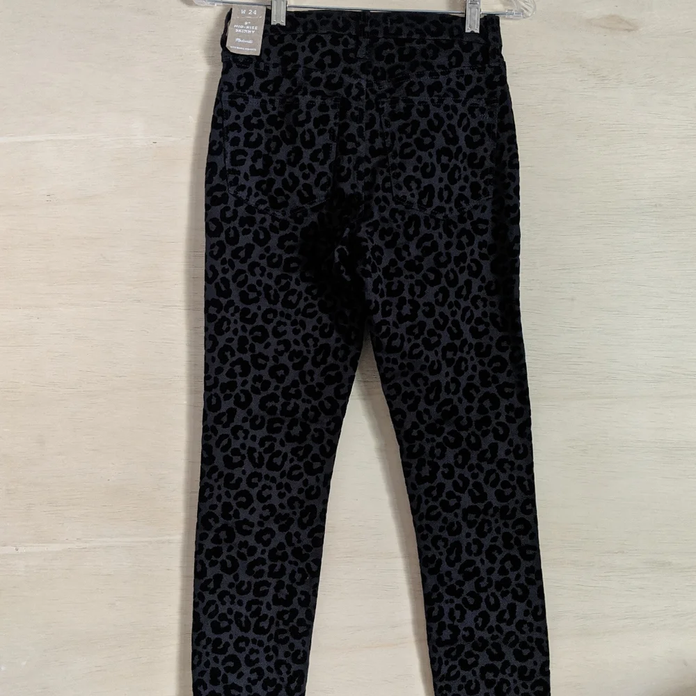 NWT MADEWELL 9" Mid Rise Black Leopard Skinny Jean - Picture 14 of 16